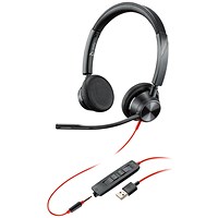 Poly Blackwire 3325 BW3325-M Headset USB-A Corded Black 214016-01
