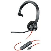 Poly Blackwire 3310 Monaural USB-C/A Headset 8X215AA Poly Blackwire 3310 Monaural USB-C/A Headset 8X215AA