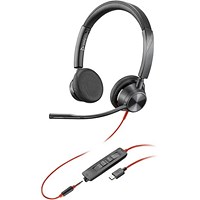 Poly Blackwire 3325 Stereo UC USB-C/A +3.5mm Headset 8X221AA Poly Blackwire 3325 Stereo UC USB-C/A +3.5mm Headset 8X221AA