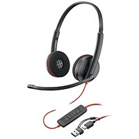 Poly Blackwire 3220 Stereo UC USB-C/A Headset 8X228AA Poly Blackwire 3220 Stereo UC USB-C/A Headset 8X228AA