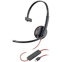 Poly Blackwire C3210 Monaural UC USB-C/A Headset Bulk 8X2J8A6
