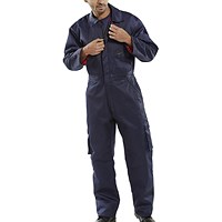 Beeswift Quilted Boilersuit, Navy Blue, 42