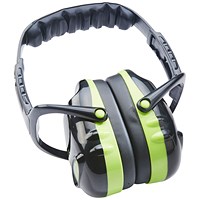 Beeswift Qed27 Headband Ear Defenders, Black & Green Beeswift Qed27 Headband Ear Defenders, Black & Green
