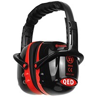 Beeswift Qed33 Headband Ear Defenders, Black & Red
