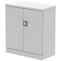 Qube 1000mm 2-Door Stationery Cupboard Light Grey With Shelf