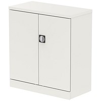 Qube 1000mm 2-Door Stationery Cupboard White With Shelf