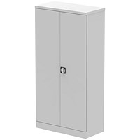 Qube 1850mm 2-Door Stationery Cupboard Light Grey With Shelves Qube 1850mm 2-Door Stationery Cupboard Light Grey With Shelves