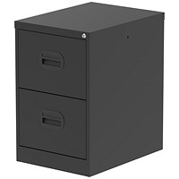 Qube 2 Drawer Filing Cabinet Black
