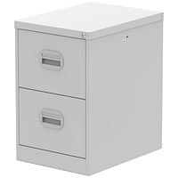 Qube 2 Drawer Filing Cabinet Light Grey