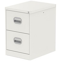 Qube 2 Drawer Filing Cabinet White