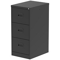 Qube 3 Drawer Filing Cabinet Black
