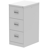 Qube 3 Drawer Filing Cabinet Light Grey