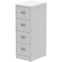 Qube 4 Drawer Filing Cabinet Light Grey