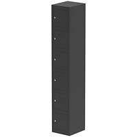Qube Locker 6 Door 1800mm High Black