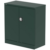 Qube 1000mm 2-Door Stationery Cupboard British Racing Green With Shelf