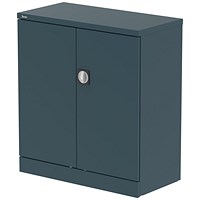 Qube 1000mm 2-Door Stationery Cupboard Ocean Cobalt With Shelf