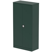Qube 1850mm 2-Door Stationery Cupboard British Racing Green With Shelves