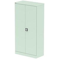 Qube 1850mm 2-Door Stationery Cupboard Peppermint Green With Shelves