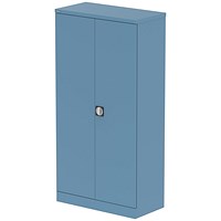Qube 1850mm 2-Door Stationery Cupboard Pastel Blue With Shelves