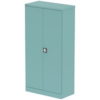 Qube 1850mm 2-Door Stationery Cupboard Pastel Turquoise With Shelves