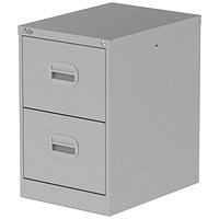 Qube 2 Drawer Filing Cabinet Silver
