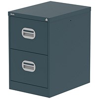 Qube 2 Drawer Filing Cabinet Ocean Cobalt