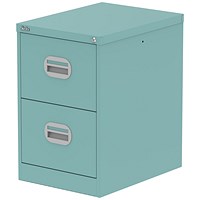 Qube 2 Drawer Filing Cabinet Pastel Turquoise