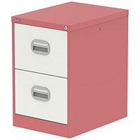 Qube 2 Drawer Filing Cabinet Antique Pink And Satin White