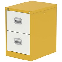 Qube 2 Drawer Filing Cabinet Lemon Yellow And Satin White