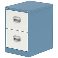 Qube 2 Drawer Filing Cabinet Pastel Blue And Satin White