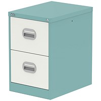Qube 2 Drawer Filing Cabinet Pastel Turquoise And Satin White