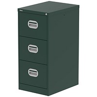 Qube 3 Drawer Filing Cabinet British Racing Green