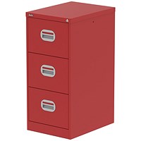 Qube 3 Drawer Filing Cabinet Red