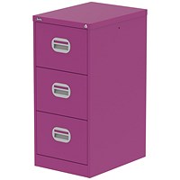 Qube 3 Drawer Filing Cabinet Traffic Purple