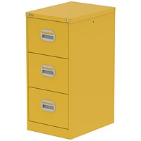 Qube 3 Drawer Filing Cabinet Lemon Yellow