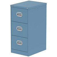 Qube 3 Drawer Filing Cabinet Pastel Blue
