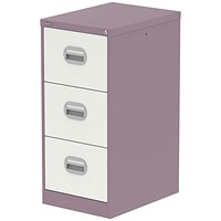 Qube 3 Drawer Filing Cabinet Pastel Violet And Satin White
