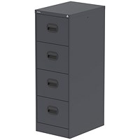 Qube 4 Drawer Filing Cabinet Graphite Grey