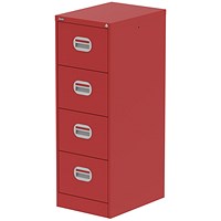 Qube 4 Drawer Filing Cabinet Red