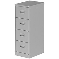 Qube 4 Drawer Filing Cabinet Silver