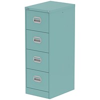 Qube 4 Drawer Filing Cabinet Pastel Turquoise
