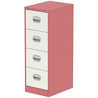 Qube 4 Drawer Filing Cabinet Antique Pink And Satin White