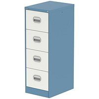 Qube 4 Drawer Filing Cabinet Pastel Blue And Satin White