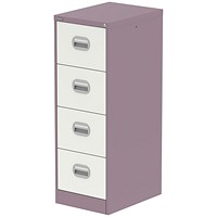 Qube 4 Drawer Filing Cabinet Pastel Violet And Satin White