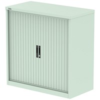 Qube 1000mm Side Tambour Cupboard Peppermint Green With Shelves