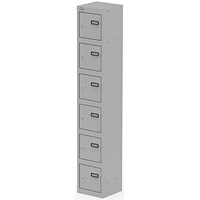 Qube Locker 6 Door 1800mm High Goose Grey