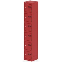 Qube Locker 6 Door 1800mm High Red