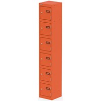 Qube Locker 6 Door 1800mm High Sienna Orange