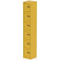 Qube Locker 6 Door 1800mm High Lemon Yellow