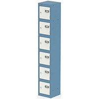 Qube Locker 6 Door 1800mm High Pastel Blue And Satin White